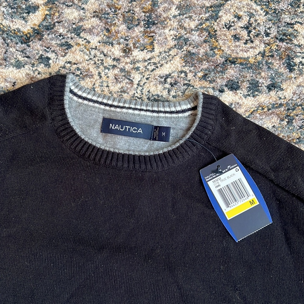 Nautica Cotton Sweater, black, Medium - Picture 2 of 4
